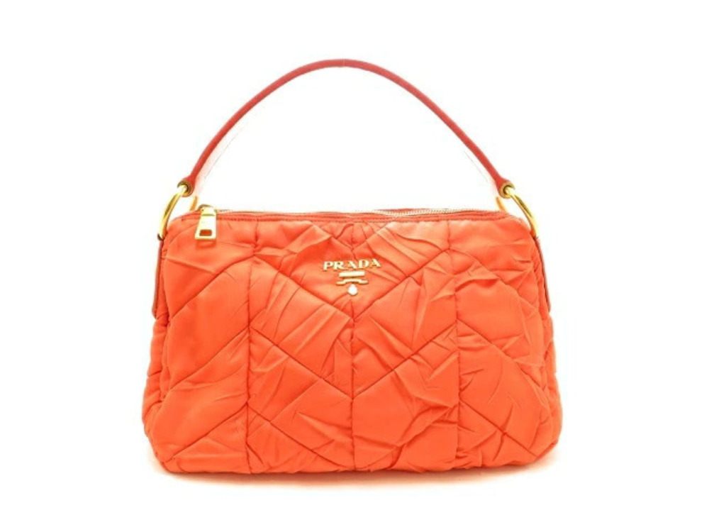 Prada Hobo Bag Calfskin Orange CORALLO